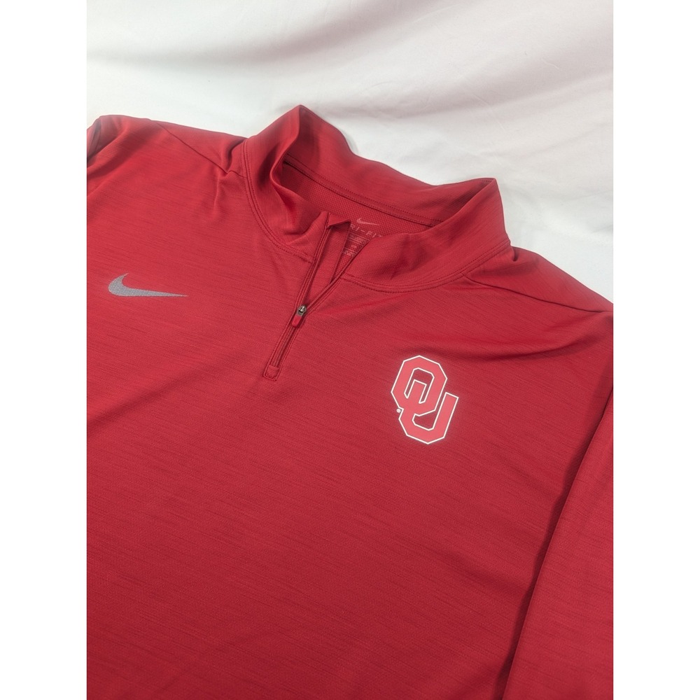 Nike Oklahoma Sooners 1/4 Zip Pullover Shirt Size 4XLT Performance Long Sleeve
